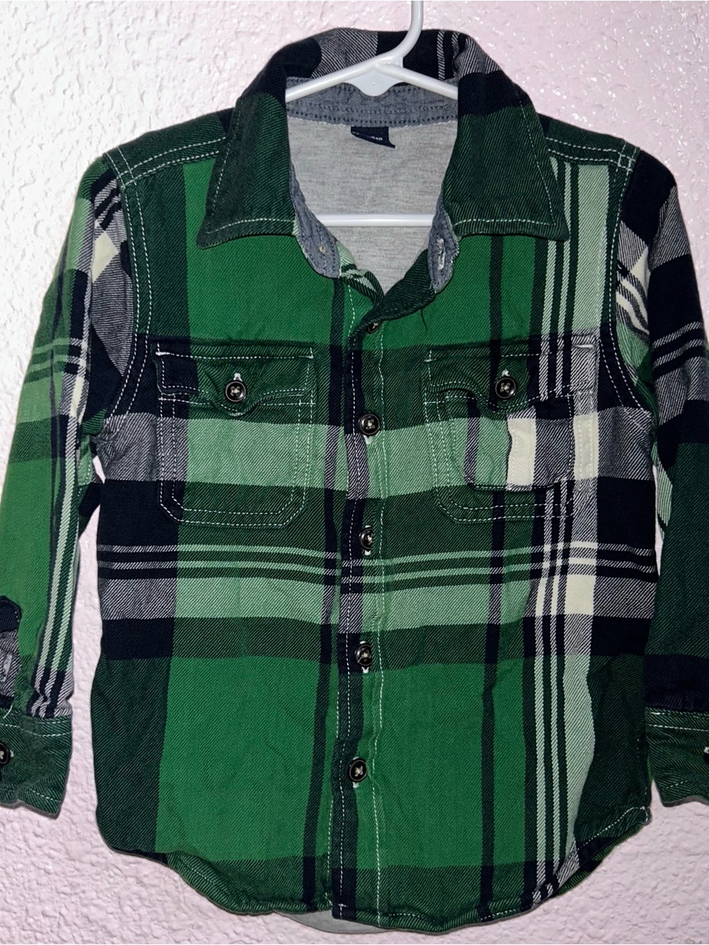 Men's Green Plaid Button-Up Shirt